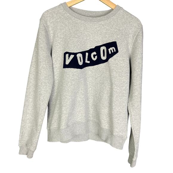 Women's Volcom Stone Surf Skateboarding Gray Logo Sweatshirt - Size Small - Picture 1 of 4